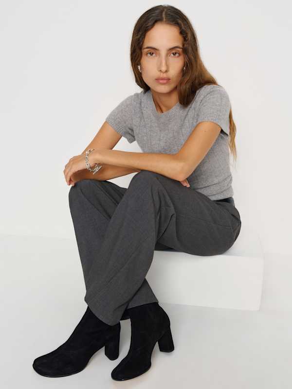 Presley Ankle Boot - Black Stretch Suede